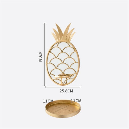 YUHUAWF Candle Holderss Living Room Candlestick Wall Decoration Light Luxury Iron Pineapple Candle Holder Decorative Candlestick