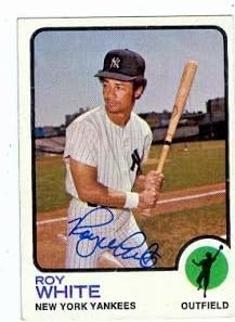 Sports Memorabilia Autograph Warehouse 301760 1973 Topps Roy White Autographed No.25 Baseball Card - New York Yankees of