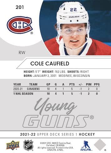 NHL Upper Deck 2021-22 Series One Hockey Trading Card Collector's Tin [8 Packs + 1 Bonus Pack]
