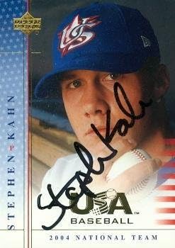 Sports Memorabilia Autograph Warehouse 79413 Stephen Kahn Autographed Baseball Card Team USA Junior National Team 2005 Upper Deck No .45