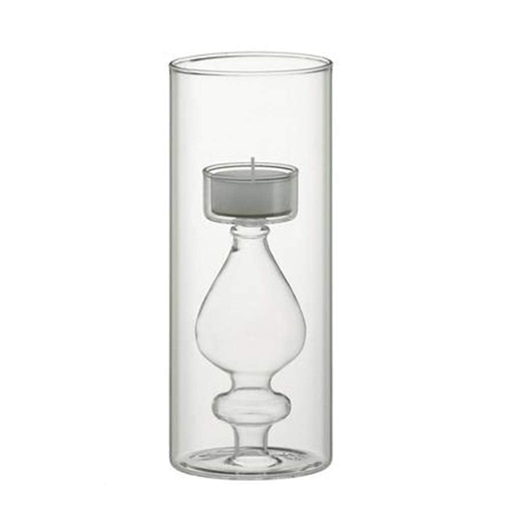 HOMEH Candlestick, Glass Creative Home Wedding Birthday Decoration Decoration (Size : 18×8cm)