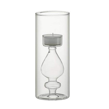 HOMEH Candlestick, Glass Creative Home Wedding Birthday Decoration Decoration (Size : 18×8cm)