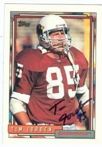 Sports Memorabilia Autograph Warehouse 61497 Tim Jorden Autographed Football Card Phoenix Cardinals 1992 Topps No. 596