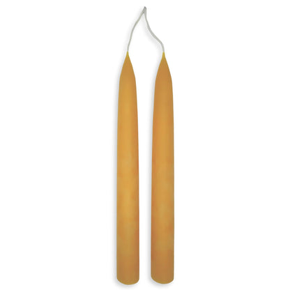 Candlestock Beeswax Taper Candles – Standard 7/8" Diameter, Pure 100% Natural USA Beeswax, Cotton Wick, Dripless, Long-Burning, Handmade in Woodstock, NY- 8 Inches - 1 Pair (2 Candles) - Natural