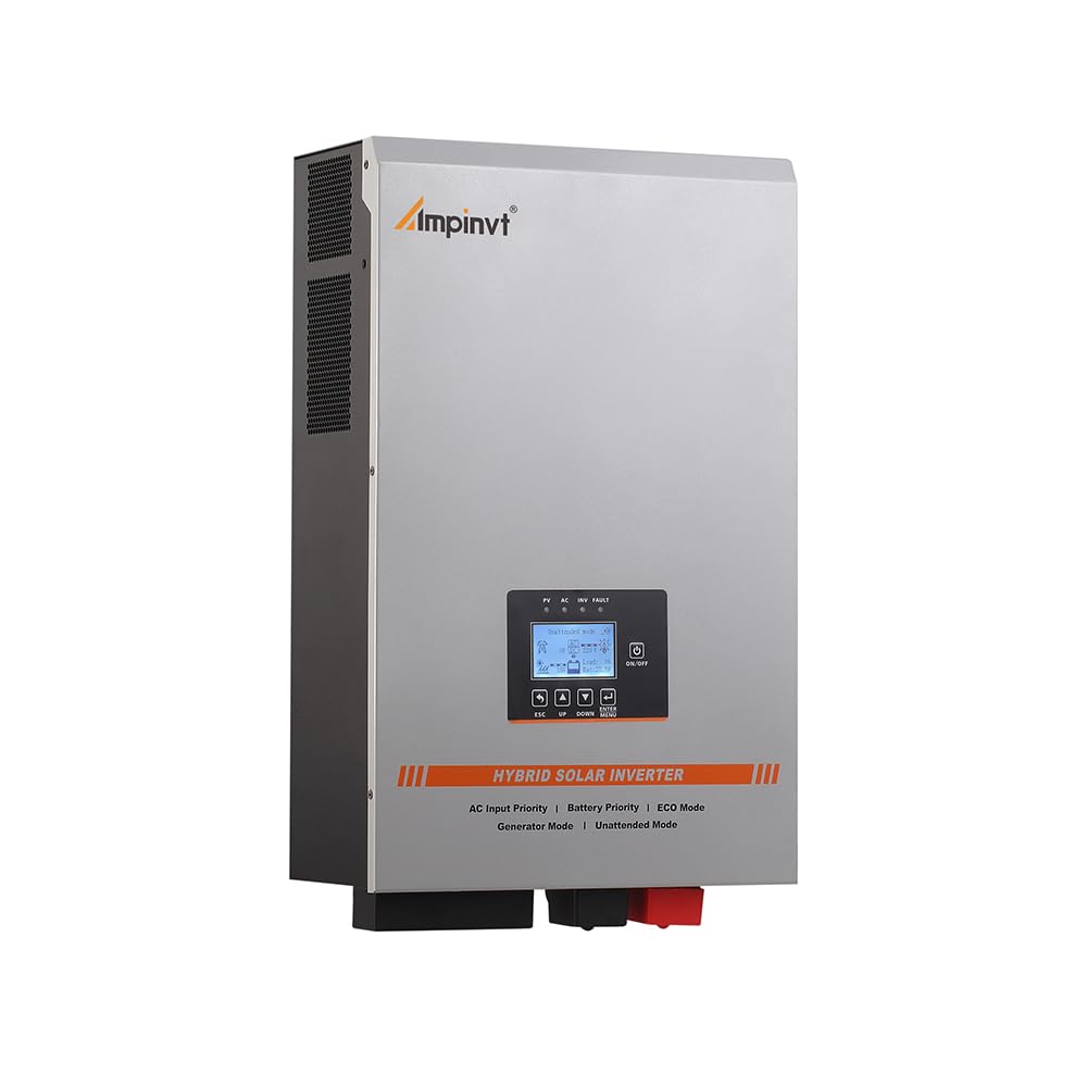 Ampinvt 3500W Low Frequency Solar Inverter 48V DC to 120V AC, Off Grid Pure Sine Wave Inverter Charger Built-in 80A MPPT Solar Controller and 35A AC Charger, Support Lead Acid Lithium Gel Battery