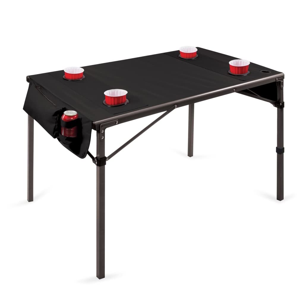 PICNIC TIME NCAA LSU Tigers Soft Top Travel Table, Black, One Size (799-00-179-294-0)