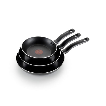 T-fal Specialty Nonstick Fry Pan Set 3 Piece, 8, 9.5, 11 Inch, Oven Broiler Safe 350F, Cookware, Pots and Pans Set Non Stick, Kitchen Frying Pans, Skillets, Durable, Dishwasher, Black