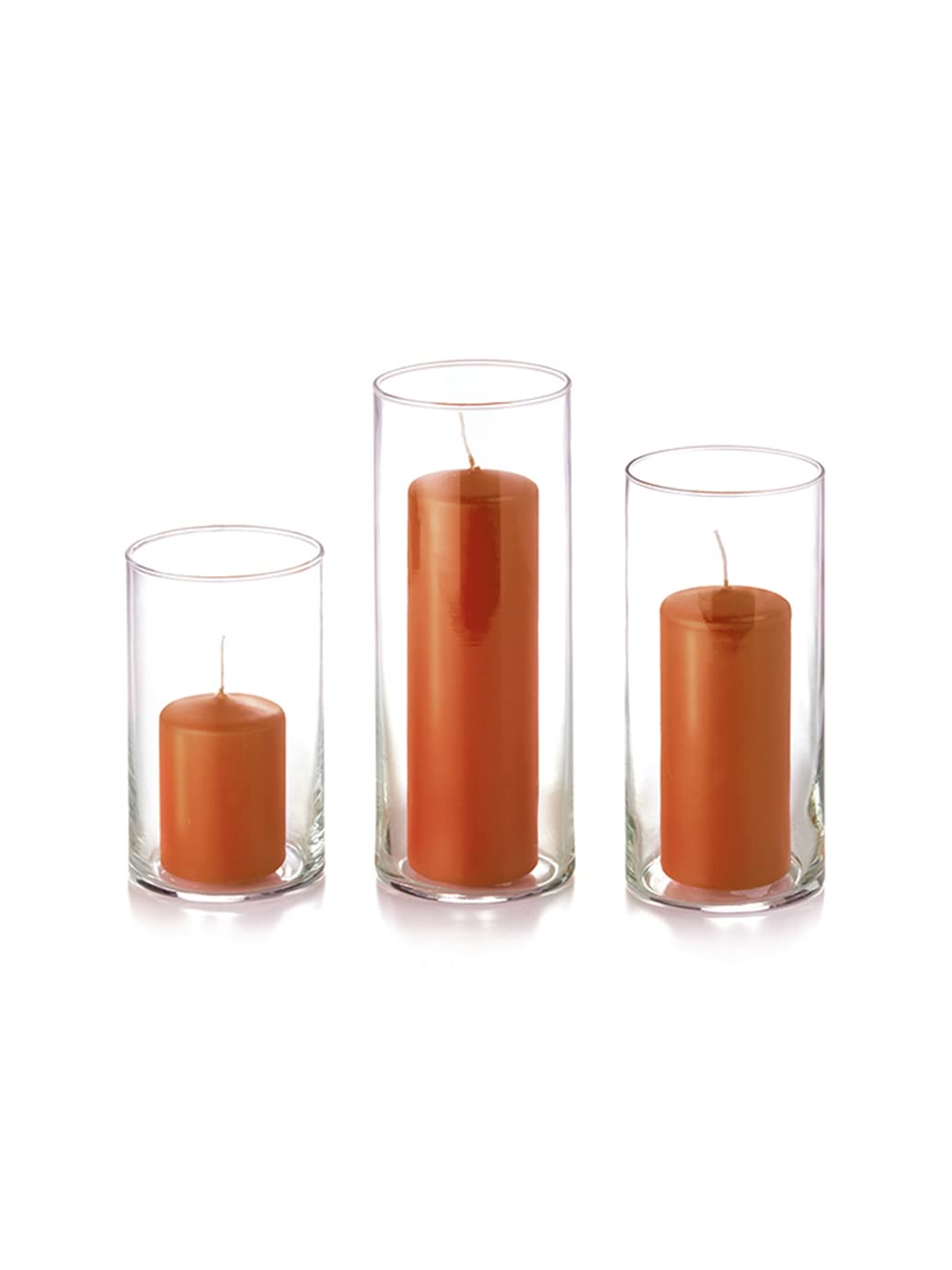 yummi Set of 12 Slim Pillars and Cylinder Vases - Sienna