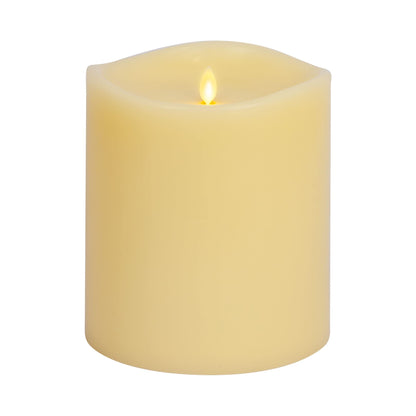 Luminara Grand Pillar Flameless LED Candle, Ivory 6.25" x 7", Battery Operated Real Wax w/Timer, Moving Flame, Realistic Unscented Home Decor Safe