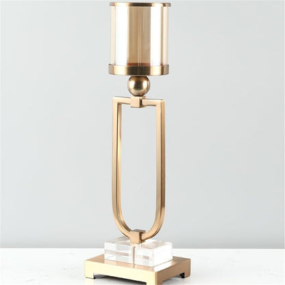 cfycfy987 Candelabra Retro Aromatherapy Candlestick Ornaments Light Luxury Metal Decoration Crystal Glass Candle Holder Candle Sticks Holder(Large)