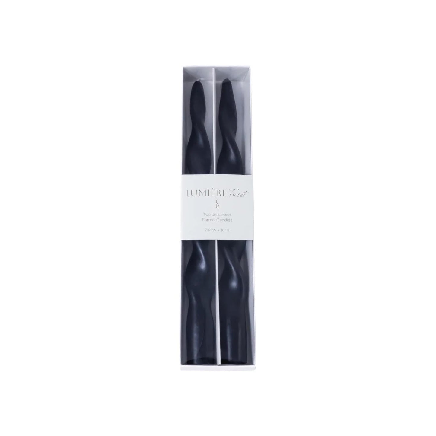 Zodax Lumière Twist Formal Candles 10" Set of 6 (Black)