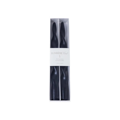 Zodax Lumière Twist Formal Candles 10" Set of 6 (Black)