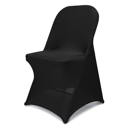Babenest Spandex Folding Chair Covers Halloween Upgraded 10 PCS Universal Stretch Washable Fitted Chair Slipcovers Protector for Wedding, Holidays, Banquet, Party, Celebration (Black)