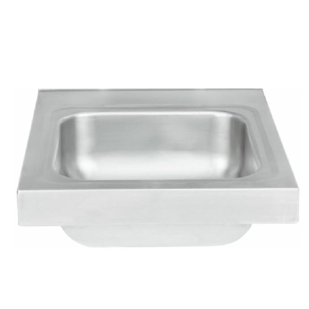 Empura 17" Wide Stainless Steel Wall Mounted Hand Sink | Commercial Prep Utility 14" x 10" for Kitchen Laundry Garage | 4" Center Gooseneck Faucet, 9.5" Backsplash, 17"W x 15"D x 13"H, 20 Gauge, NSF
