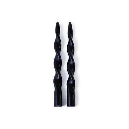 Zodax Lumière Twist Formal Candles 10" Set of 6 (Black)