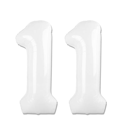 White Number 11 Balloon 40 inch, Translucent 11 Number Balloons, 11th White Birthday Decorations for Girls Boys, 11 Year Old Party Supplies