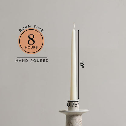 Simply Soson Ivory Taper Candles 10 inch Dripless, Set of 4, Dripless Taper Candle Sticks, Tall Candlesticks Long Burning Perfect for Dinner, Wedding, Party or Christmas Tapered Candles Decor