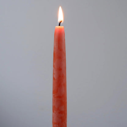 Candlestock Beeswax Taper Candles – Standard 7/8" Diameter, Pure 100% Natural USA Beeswax, Cotton Wick, Dripless, Long-Burning, Handmade in Woodstock, NY- 12 Inches - 1 Pair (2 Candles) - Orange