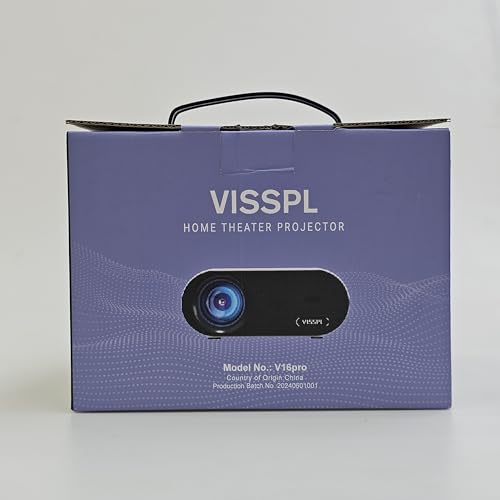 Mini Projector with WiFi and Bluetooth, VISSPL Full HD 1080P Projector, Portable Outdoor Projector with Tripod, Home Theater Movie Phone Projector Compatible with Android/iOS/Windows/TV Stick/HDMI/USB