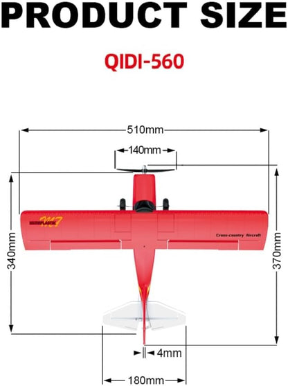 QIDI-560 M7 Off-Road Aircraft 3D RC Plane One-Key Hanging Stunt Fixed Wing with Wind Resistant Flight Control for Beginner and Experienced Ready to Fly RTF(Red)
