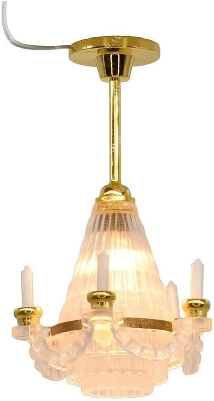 iLAND Dollhouse Lights - Classic Miniature Lamp with Brilliant Candle Chandelier | 1/12 Scale Decor