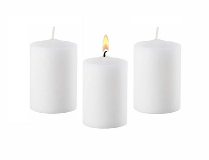 D'light Online 15 Hour Unscented White Emergency and Events Bulk Votive Candles for Wedding Votives, Luminary Candles, Restaurants, Churches, Bars, Parties, Spa and Decor (Set of 36 - White, 15 Hour)
