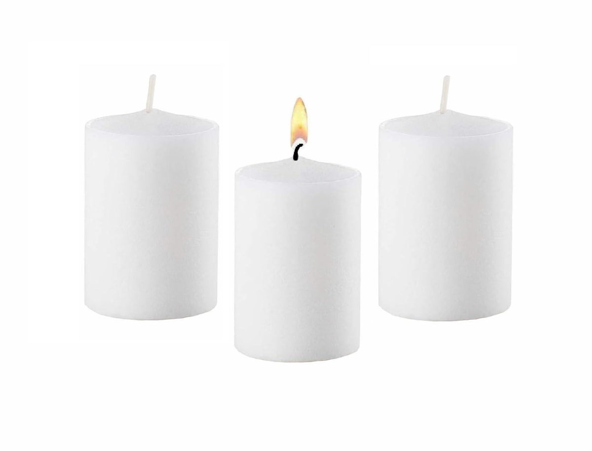 D'light Online 15 Hour Unscented White Emergency And Events Bulk Votive Candles For Wedding Votives, Luminary Candles, Restaurants, Churches, Synagogues, Parties and Decor (Set of 72 - White, 15 Hour)