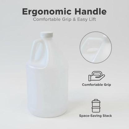 1-Gallon HDPE Plastic Jugs, Water Jug With Child-Safe Lids–BPA-Free,Leakproof, Stackable Containers,1 Gallon Water Bottle For Fermentation,Brewing,Storage,Detergent Mixing & Industrial Use (1-Pack)