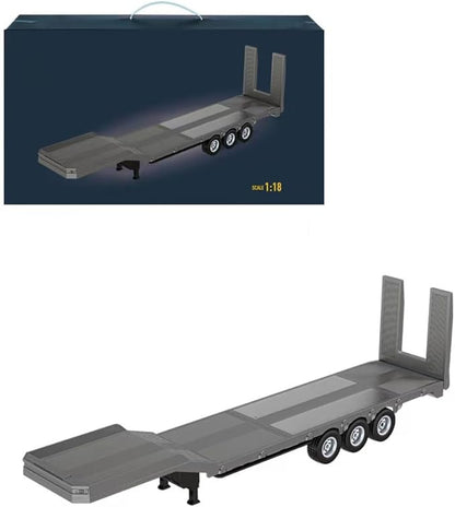 1/18 Scale 6x4 Heavy-Duty RC Tractor Truck – 2.4G Lorry Car with LED Lighting Rear-Wheel Drive &amp Expandable Flatbed Trailer Compatibility