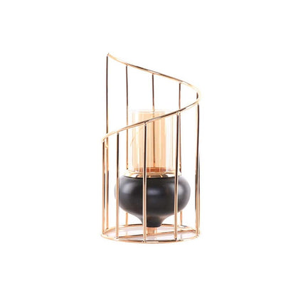 Candlestick Holders Gold Metal Candle Holder European Geometric Candlestick Romantic Candle Cup Living Room Home Decoration Wedding Centerpiece Decorative Candle Holders (Size : A)