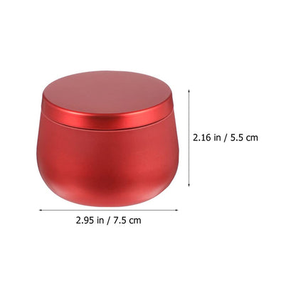 FOMIYES 12Pcs Red Tinplate Candle Jars - 4oz Round Sealed Metal Containers with Cover for Candies, Tea, Beads, Party Favors, and Storage
