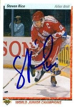 Sports Memorabilia Autograph Warehouse 67477 Steven Rice Autographed Hockey Card Team Canada 1991 Upper Deck No. 462