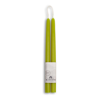 Bluecorn Beeswax Taper Candles, 100% Pure Natural Bees Wax, Pair of 12 Inch Sage Green Tapered Candlesticks, Clean Burning & Dripless, Fragrance Free, Long Lasting, Home Decor, American Made, 1 Count