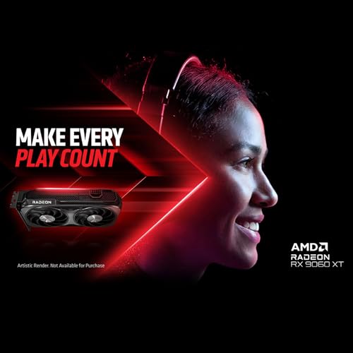 GIGABYTE Radeon RX 9060 XT Gaming OC 16G Graphics Card, PCIe 5.0, 16GB GDDR6, GV-R9060XTGAMING OC-16GD Video Card