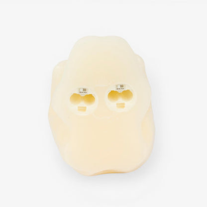 Luminara EXC COL Flameless Moving Flame Ivory Skeleton Skull with Dual Flames Figural Real Wax LED Candle, Unscented, Timer
