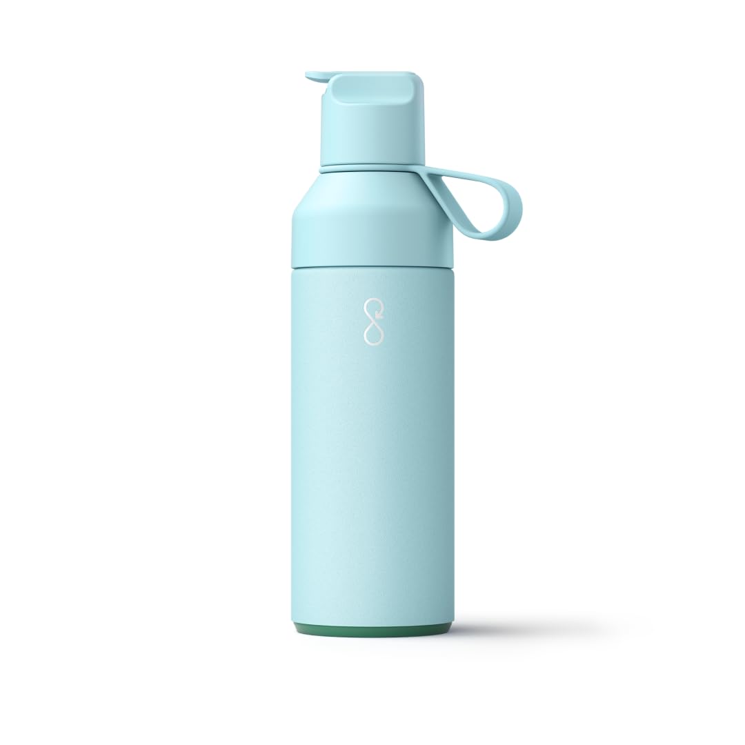 Ocean Bottle Go 17 oz | Stainless Steel Water Bottle | Reusable & Sustainable | Keeps Drinks Cold & Hot | Eco Friendly Gift (Sky Blue)