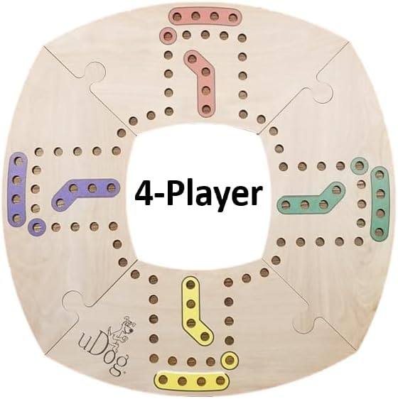 uDog Board Game | Old-Fashioned Fun for 2–12 Players | Made in The USA | Durable Wooden Pieces to Last a Lifetime | Family Game Night (6-Player)