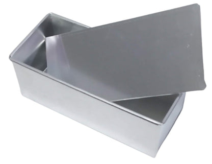 BAKERS PARDISE Loaf Pan with Tin Lid 1.1LB Dough Capacity Bread Loaf Pans Aluminium Bread Mold Baking Non-Stick Bread Container Toast Mold for Bakeware Ovenware - Kitchen & Bakery Use (9X3.75X3.5)