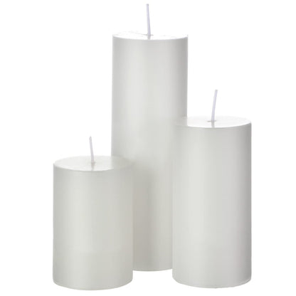 Shihanee Set of 36 Pillar Candles and Glass Cylinder Vases Clear Cylinder Holders for Slim Pillar Candles Wedding Centerpieces(2.6'' X 4.7'', 5.9'', 7.9'',White)