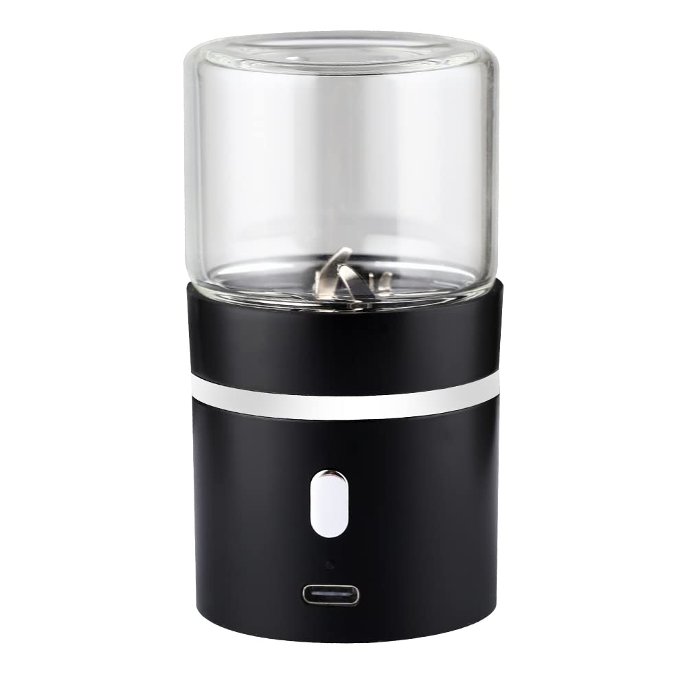 Spacenight Electric Herb Grinder, USB-Rechargeable, 1.7oz Glass Herb Chamber - Ideal for Everyday Carry