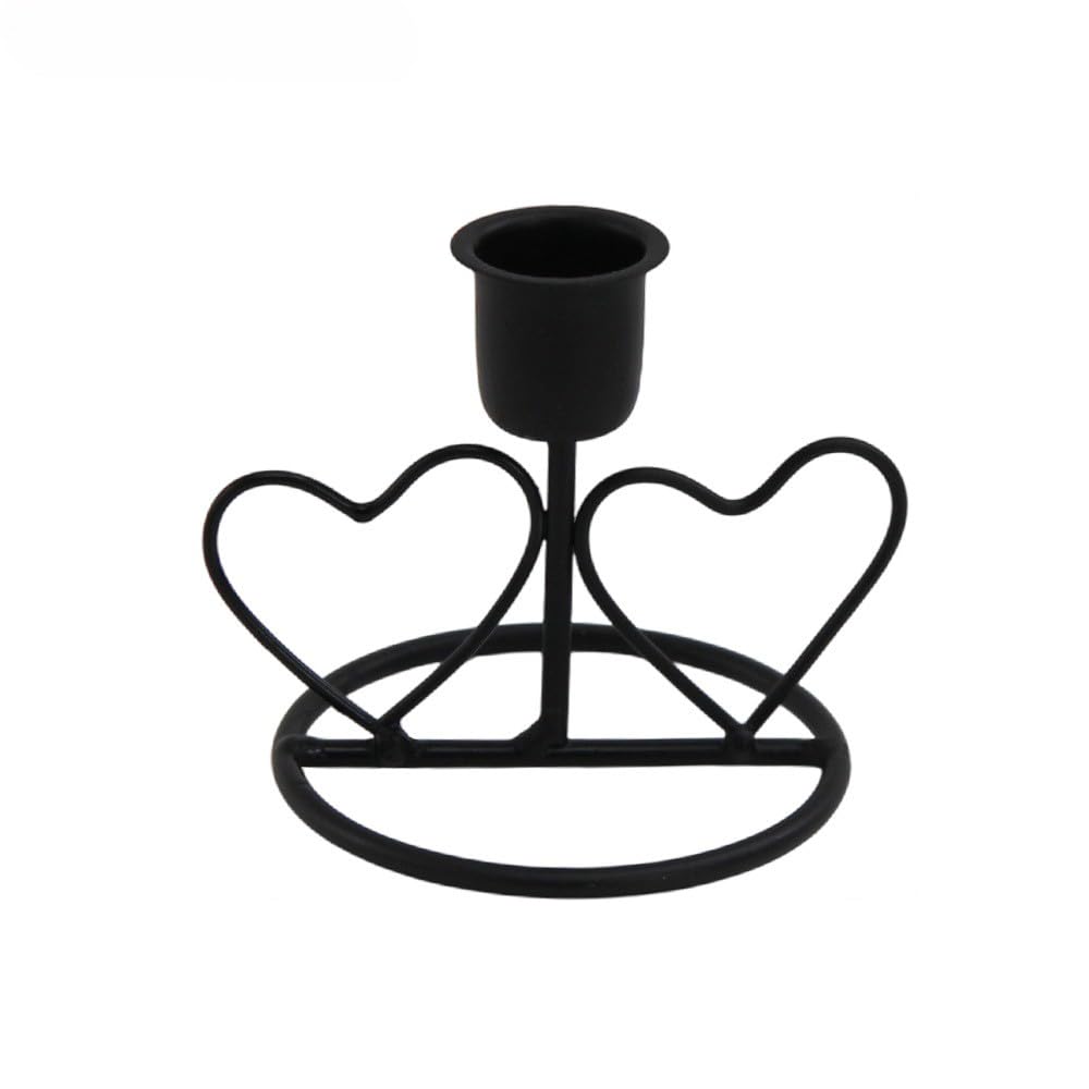 Metal Heart Candlestick Holders for Valentines Decor Taper Candle Holders Table Centerpieces for Romantic Wedding Party Girl's Room Decor