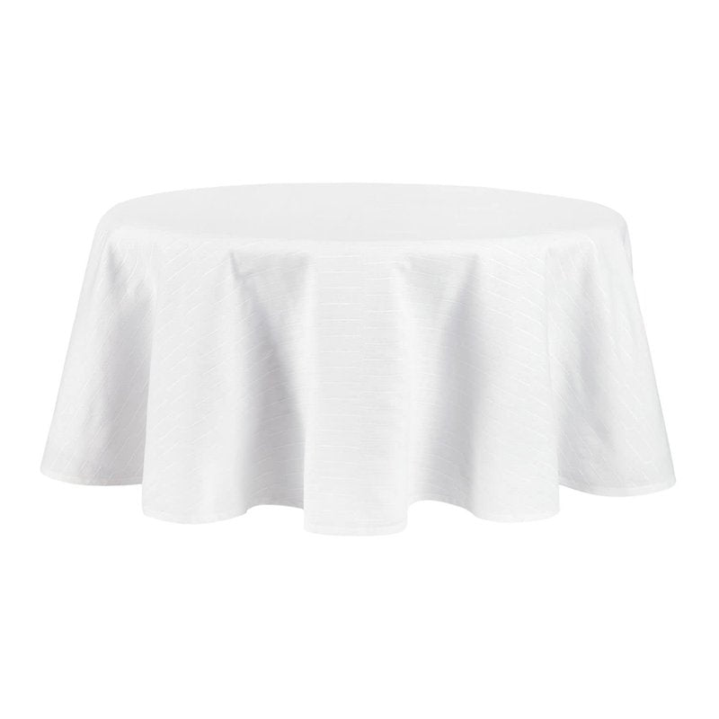 Martha Stewart Honeycomb Modern Farmhouse Tablecloth, White, 70" Round