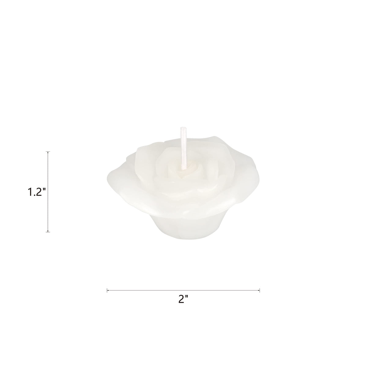 Mega Candles 4 pcs Unscented Rose Petals Flower White Floating Candles, Hand Poured Wax Candle 2 Inch Diameter, Home Décor, Wedding Centerpieces, Holidays, Occasions, Events, Festivities