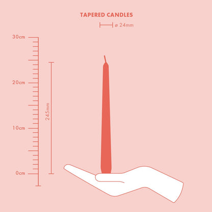 Bolsius Tapered Candles - Metallic Silver - 4-Pack - 24.5 cm - Decorative Household Candles - Burn Time of 7 Hours - Unscented - Includes Natural Vegan Wax - Without Palm Oil