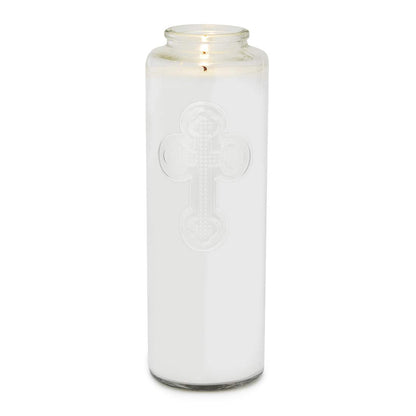 Root Candles 7-Day Clear Glass Devotional Prayer Candle, Saint Michael