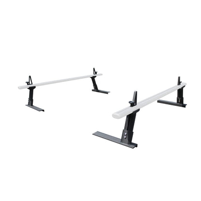 MaxxHaul Universal Aluminum Truck Ladder Lumber Pipe Contractor Rack - 500 lb Capacity 17" Mid Height with Mounting Clamps No-Drill Installation for Pickup Trucks - Crossbar Sold Separately