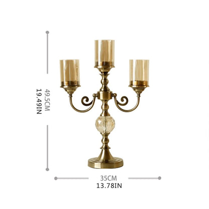 Candlestick Holders Three-Headed Candle Holder Metal Pillar Candlestick for Wedding Party Candlelight Dinner Event Candelabra Table Decoration Ornament Candle Holders