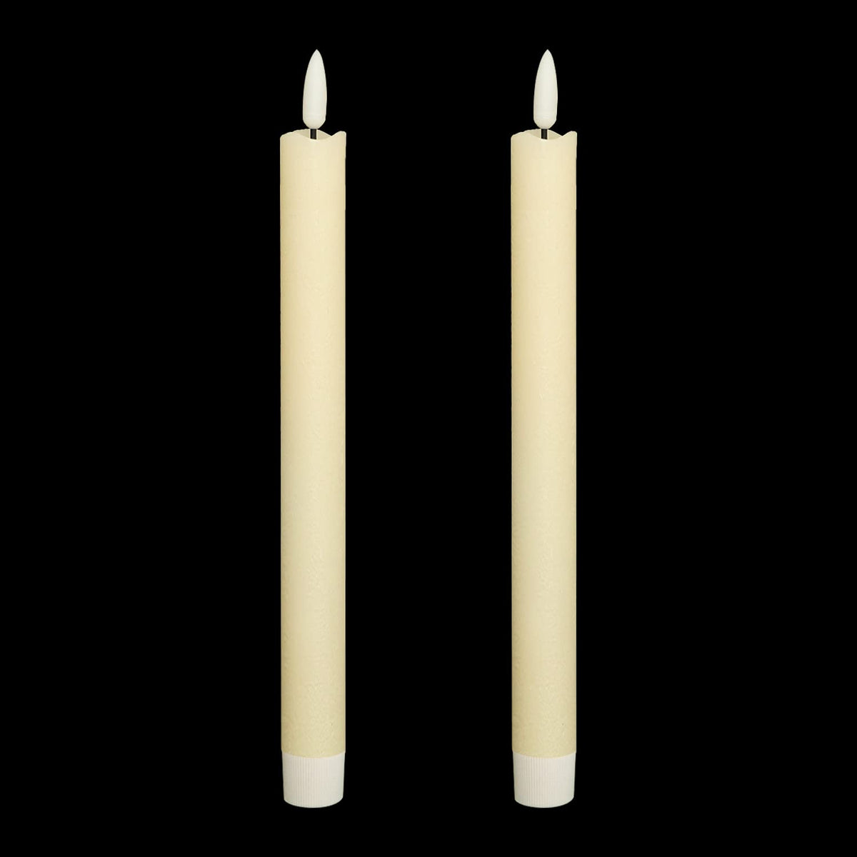 Wondise Ivory Flameless Taper Candles with 6HRS Timer, 2 Pack Battery Operated LED Flickering 3D Flame Real Wax Candles for Christmas Thanksgiving Fireplace Halloween Decorations