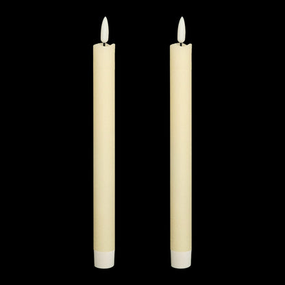 Wondise Ivory Flameless Taper Candles with 6HRS Timer, 2 Pack Battery Operated LED Flickering 3D Flame Real Wax Candles for Christmas Thanksgiving Fireplace Halloween Decorations