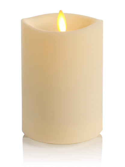 Luminara Realistic Artificial Moving Flame Outdoor Pillar Candle - Moving Flame LED Battery Operated Lights for Outside Christmas, Thanksgiving - Remote Ready - Remote Sold Separately - 3.25" x 5"